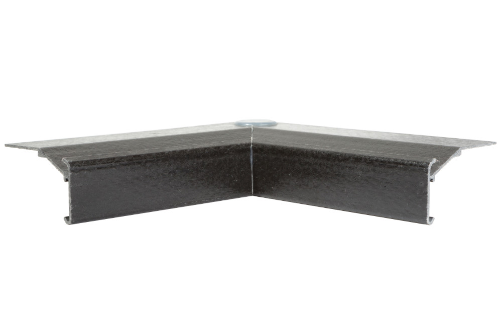 GRP Drip Edge Roof Trim Internal Corner Black