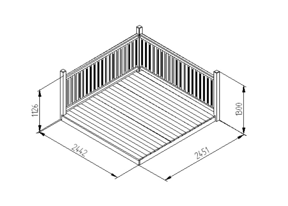 Forest Garden Patio Decking Kit 2.4m x 2.4m