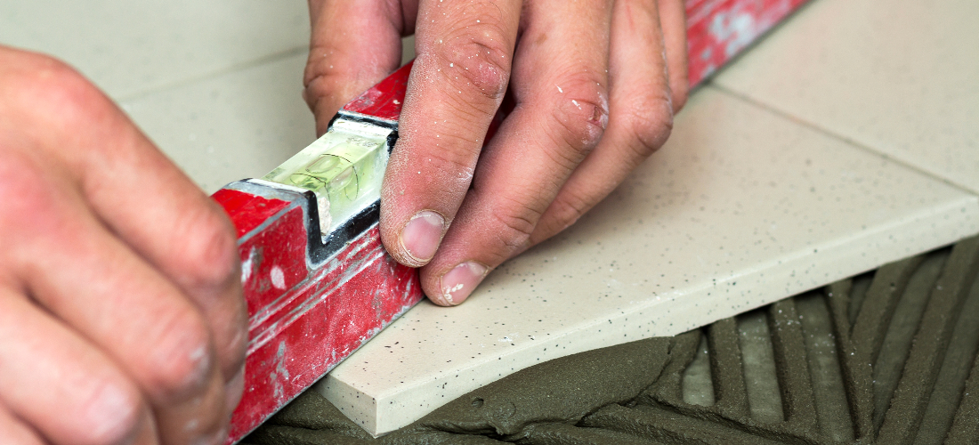 using spirit levels on tiles