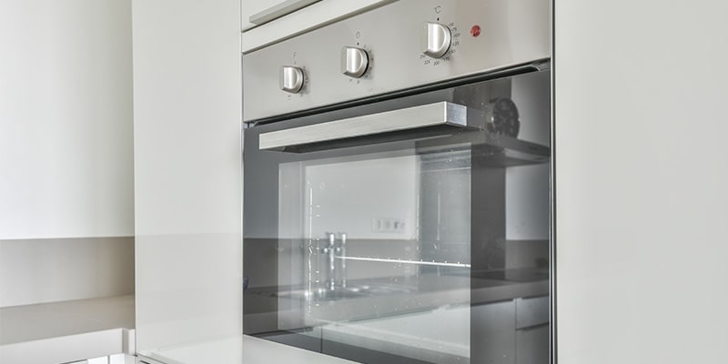 Close-up of oven.