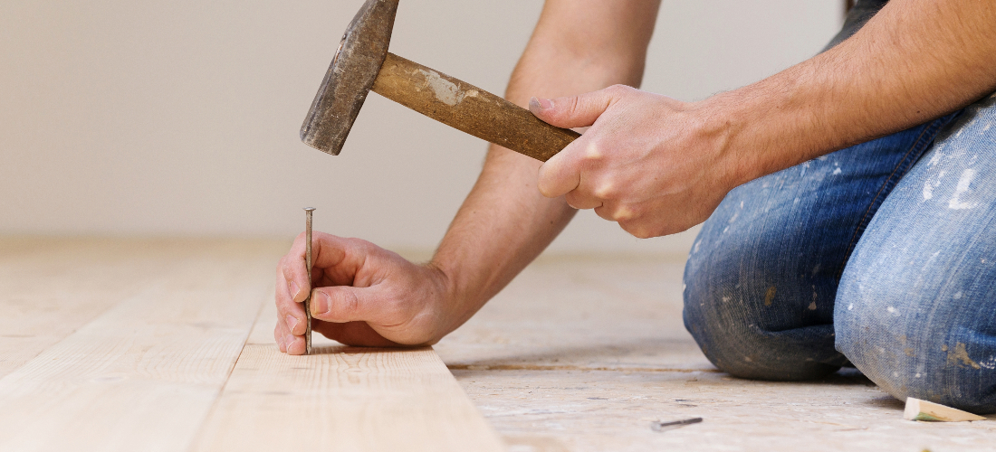 Hammering in wooden flooring