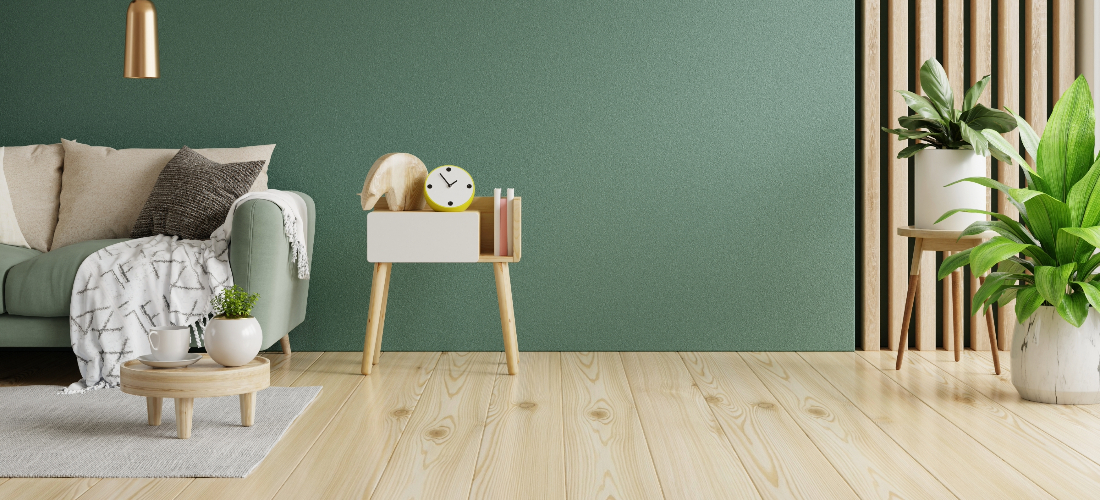 living room with wooden flooring