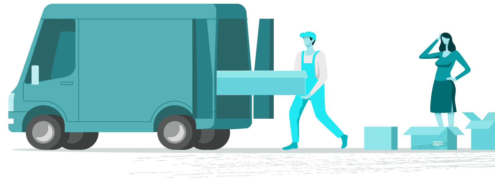 Delivery Driver Putting A Box Back Onto The Truck